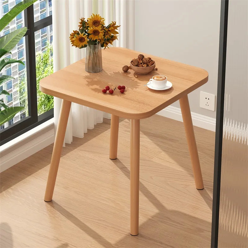 Formwell 50*50cm square Side Table Wooden Small coffee table for Living Room Bedroom and Balcony easy assemble Solid wood legs