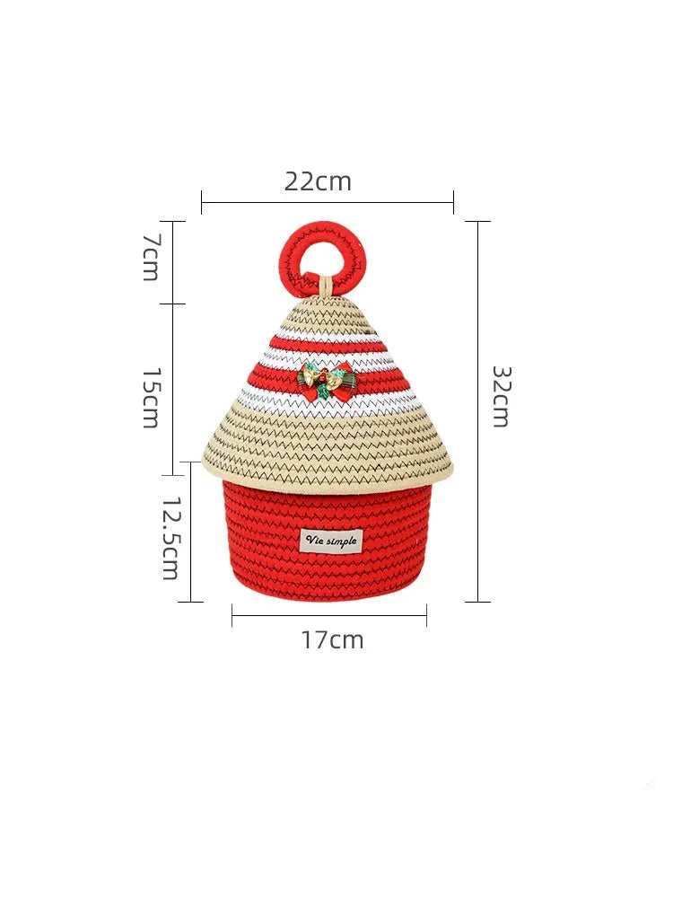 Tejesa Dopne Cotton Tead Woven Storage Basket Cute Living Room Sna Miscellaneous Goods Storage Box Bedroom Cosmetic Organizer...