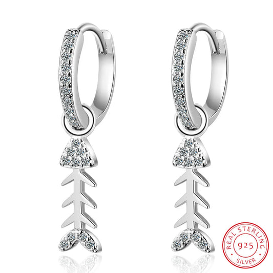 925 Sterling Silver Animal Earring Mosaic CZ Zirconia Fish Drop Earrings For Women Earrings Pendant Earrings