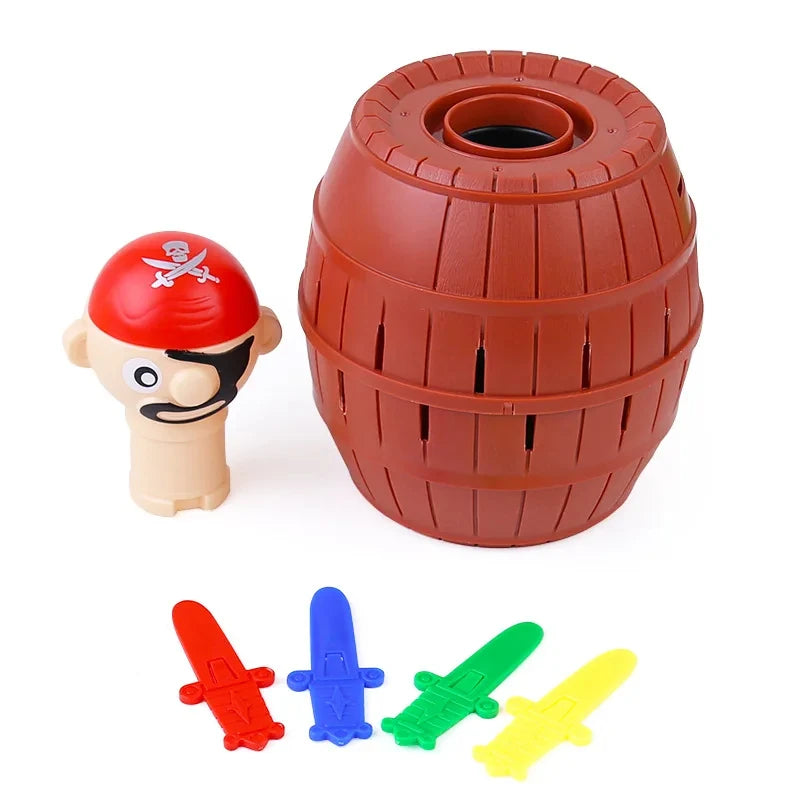 Hemasa Funny Tricky Toy Pop Up Pirate Barrel Toys Swashbuckling Games Running Man Pirates Bucket Sword Stab Family Board Game for Kids