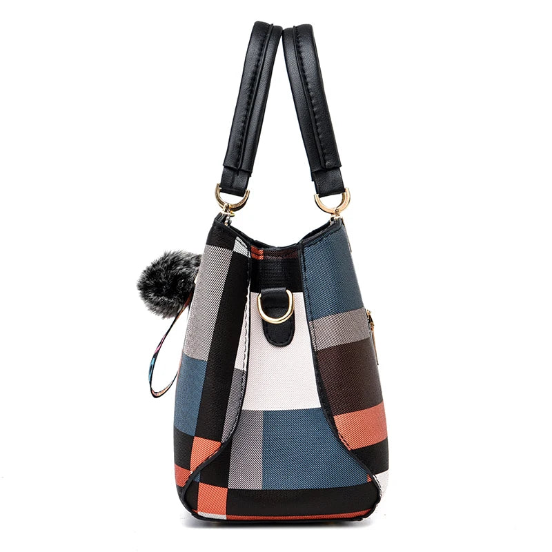 Hemasa  Pompom Decor HandBag, Women's Top Handle Purses For Work