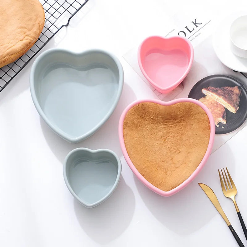 Multi-size Heart Silicone Cake Mold DIY Love Layered Baking Pan Chocolate Candy Jelly Ice Mould Cute Gift Soap Candle Making Set