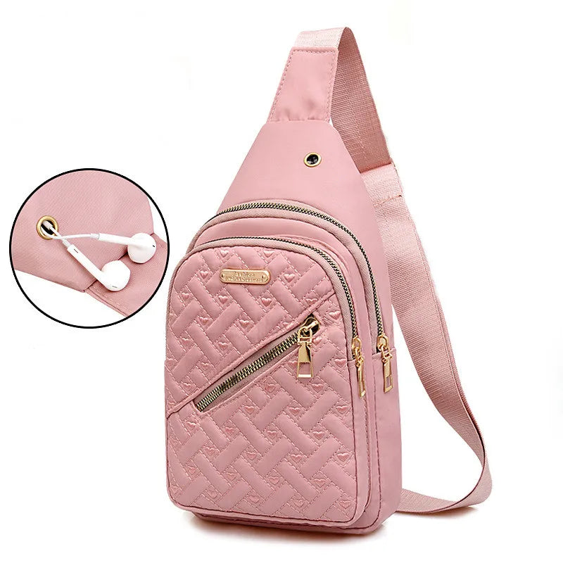 Hemasa Large Capacity Shoulder Crossbody Bag Embroidered Thread Bags for Women Chest Pack Diamond Multi-layer Women Purses and Handbags