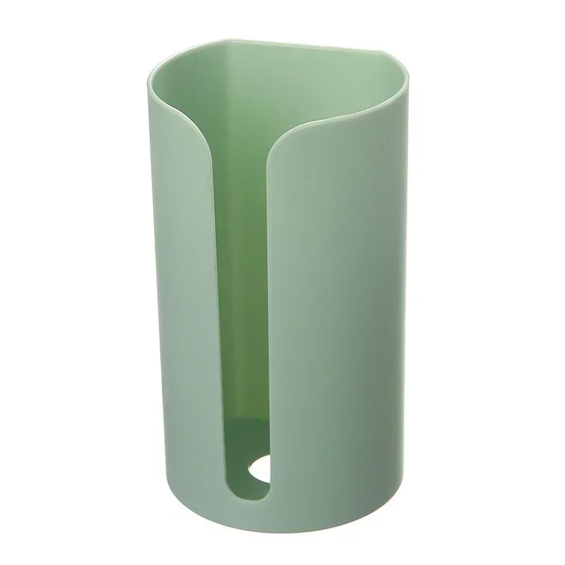 Hemasa 1pc Kitchen Garbage Bag Storage Hole-Free Holder Self-Stick Wall Mounted Home Bathroom Plastic Bag Holder