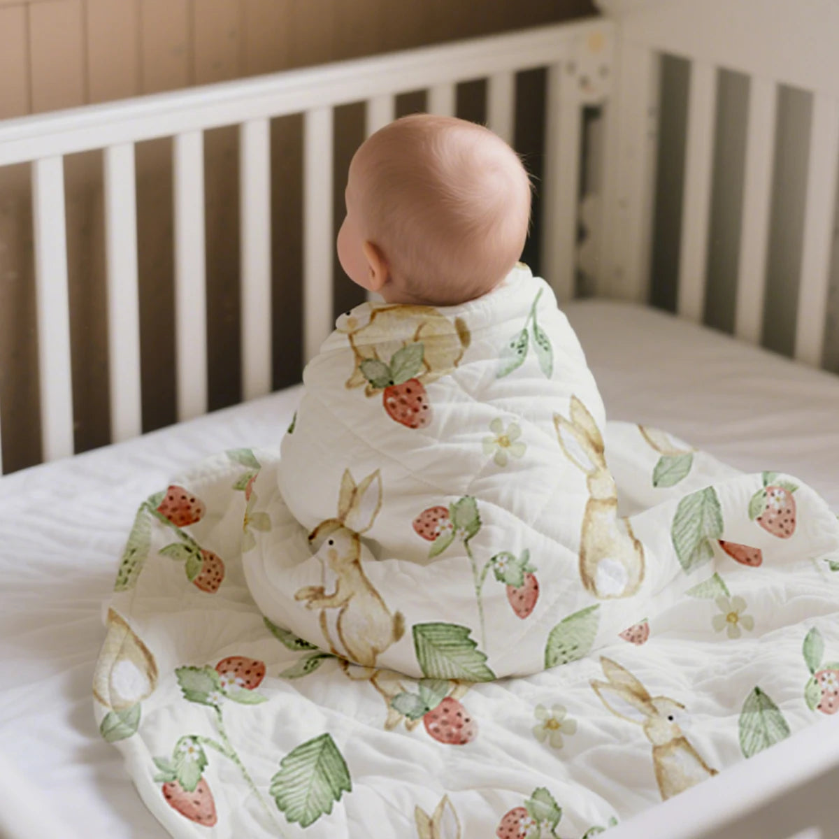 Tejesa Double Side Use Baby Cotton Padded Blanket /Breathable New born Quilt Size 110x150cm