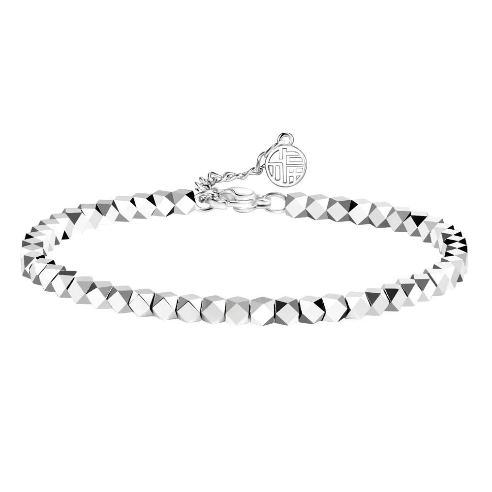 Hemasa 925 Sterling Silver Irregular Ball Women's Hand Bracelet for Girls/Women