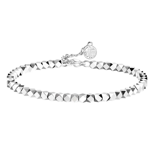 Hemasa 925 Sterling Silver Irregular Ball Women's Hand Bracelet for Girls/Women