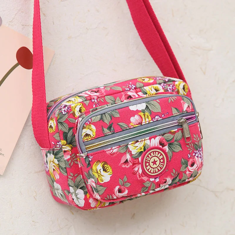 Tejesa Mini Canvas Crossbody Bag for Women Fashionable Small Handbag Soft Polyester Lining Zipper Closure Everyday Use Crossbody Bag
