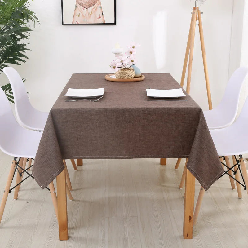 Tejesa Faux Linen Tablecloths Rectangle Washable Table Cloths Wrinkle Stain Resistant Table Cover Cloth for Kitchen Dining Room JAF040