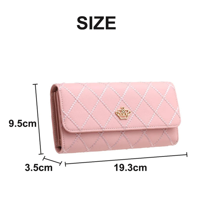 New Women's Wallet Fashion PU Leather Large Capacity Long Wallets Credit Card Holder Phone Coin Storage Girl's Handbag
