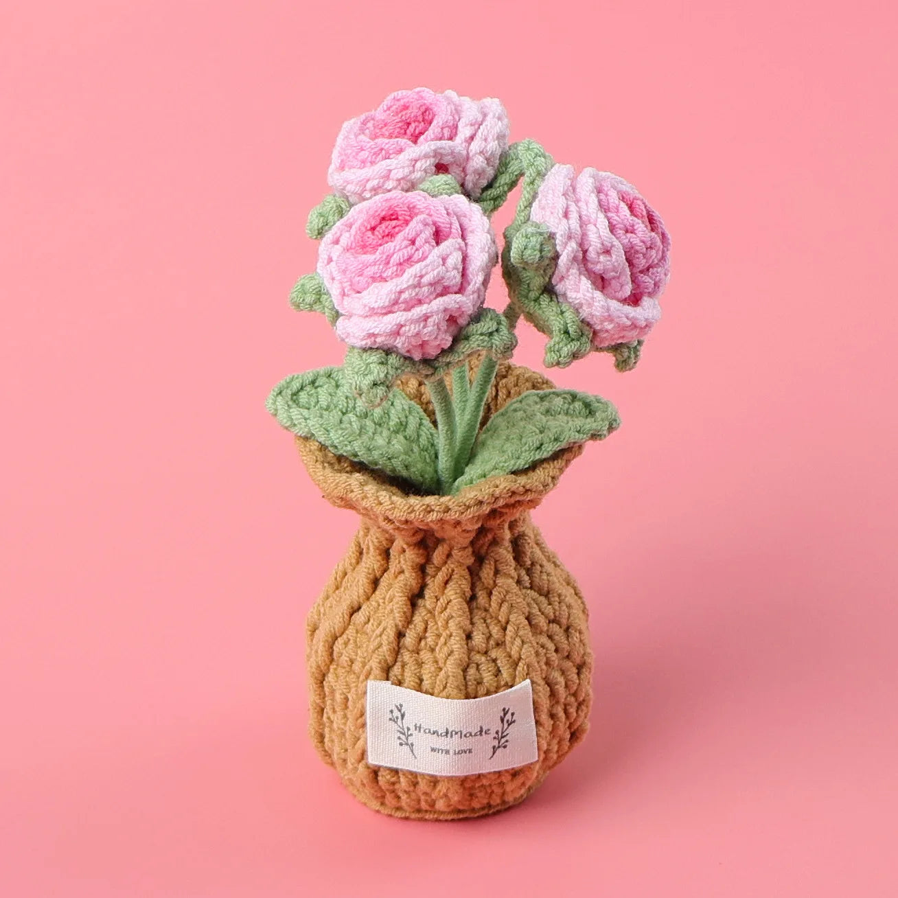 Hemasa Tulips Crochet Flowers with Kintted Potted Sunflowers /Handwoven Plant