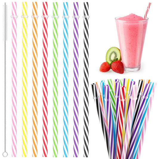 24/10Pcs Multicolor Drinking Straws Reusable Drinking Straws Beverage Bar Straws Wedding Decor Kitchen Beverage Party Supplies