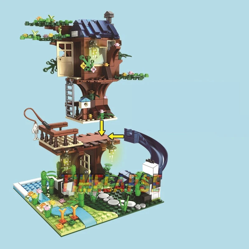 2024 Modern Treehouse Building Blocks Classic Model Sets Bricks Kids Kits For Boys Toys Children