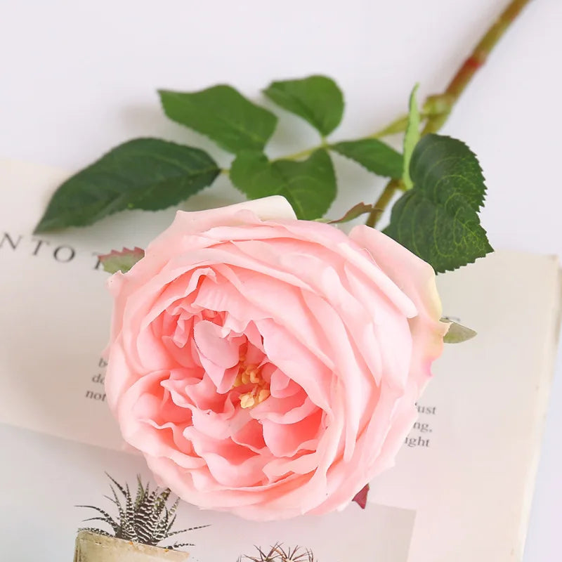 5Pc Moisturizing Rose Artificial Flowers Real Touch Rose Bridal Bridesmaid Bouquet Wedding Decor Flowers Party Home Decor Floral