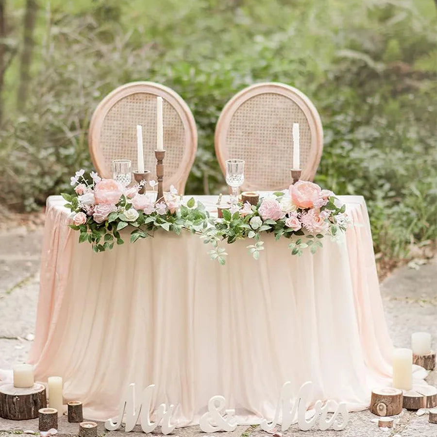 Simulation rose chair back flower aisle flower two-piece wedding home table flower simulation plant decoration