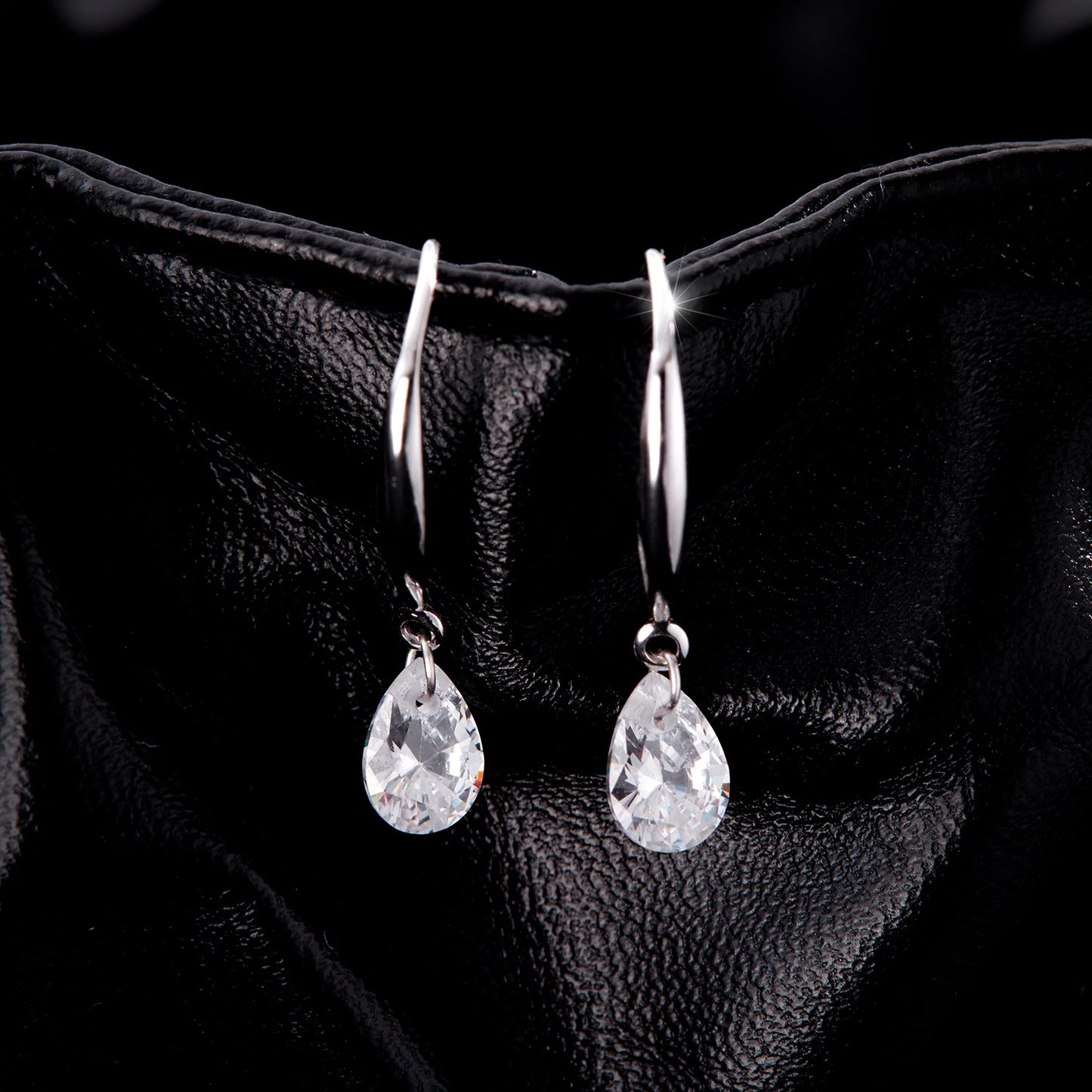 MODIAN Fashion Sparkling Hook Earrings 925 Sterling Silver Shiny CZ Water Drop Sway Dangle Earrings For Women Fine Jewelry