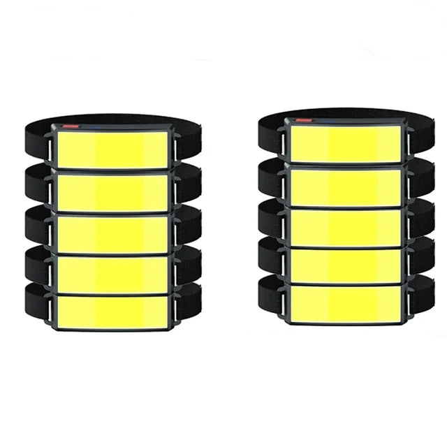 Hemasa Powerful COB Headlamp Built in Battery Type-c Rechargeable Head Flashlight Outdoor Camping Fishing Waterproof Headlight