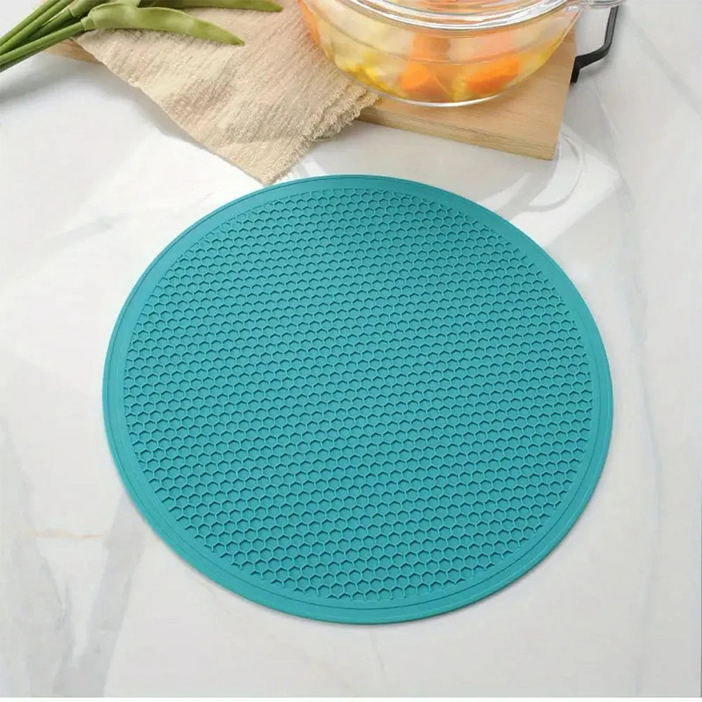 Hemasa (Set of 2)25cm Large Silicone Mat Coaster Heat Resistant Placemat Honeycomb Nonslip Pot Holder Table Mat