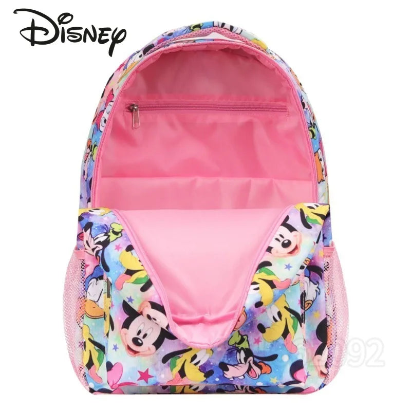 Disney Mickey Minnie New Girls' School Bag Luxury Brand Cartoon Cute Girls' Backpack Large Capacity Fashion Children's Backpack