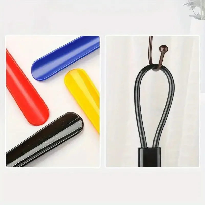 Hemasa 1pc Extra long flexible plastic shoe horns  for pregnant women wearing shoe assistants