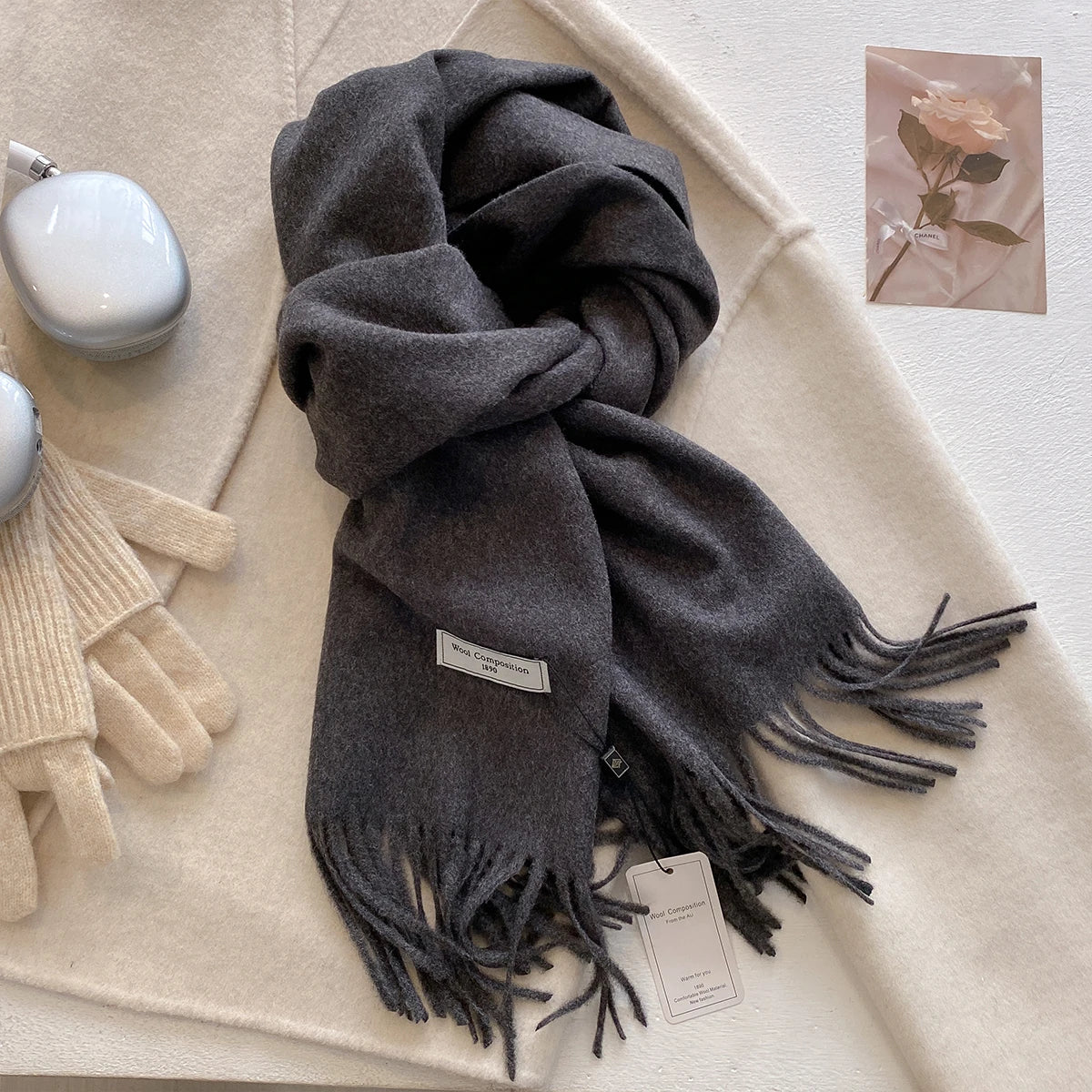 New 26 Color Winter Scarf For Women Long Warm Cashmere Scarves Hijab Solid Lady Shawl Wrap Female Pashmina Bandana Head Scarfs
