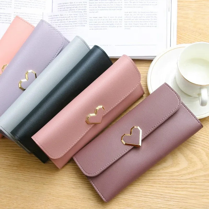 Hemasa Women Long Wallets Purses Luxury Love Heart Wallets for Ladies