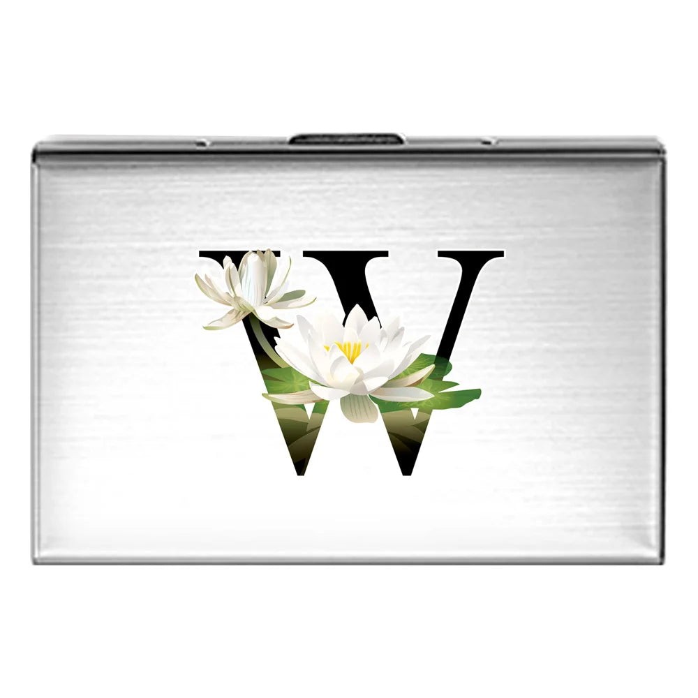 Card Holder RFID Blocking Aluminum Metal Slim Wallet Anti-scan Credit Card Holder Thin Case Small Wallet Flower Color Series