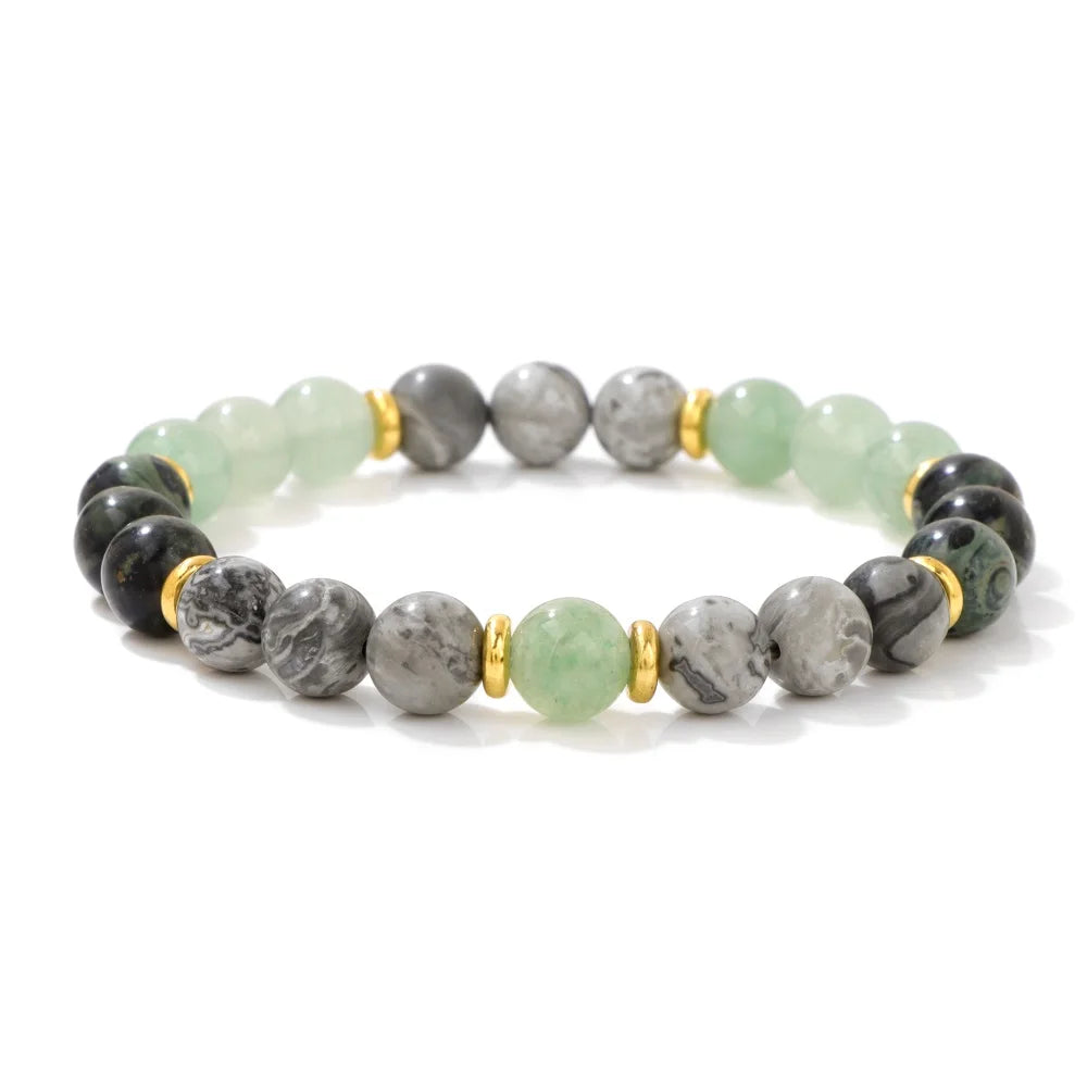 Tejesa Natural Stone Tiger Eye Bracelets For Men Women Lava Black Onyx Labradorite Yoga Elastic Bracelet Good Luck Money Health Jewelry