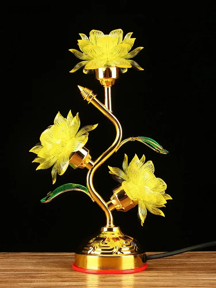 1 Pc Buddha Lotus Simulated Candlestick  Buddhist Hall and Buddhist  Utensils Living Room Home Decor Feng Shui Decoration