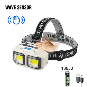Hemasa Powerful LED Induction Headlamp USB Rechargeable Lamp with 4 Lighting Modes Outdoor Waterproof Camping Fishing Mining Headlight
