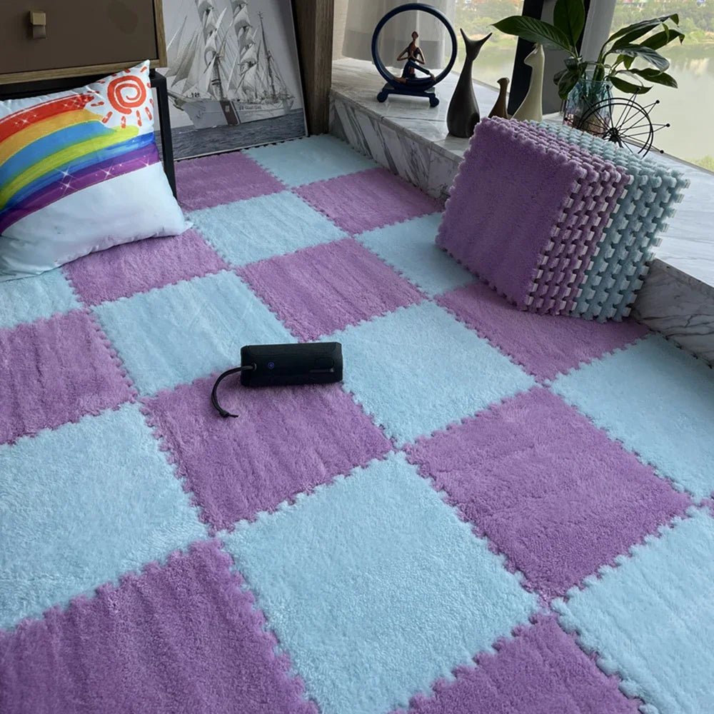Hemasa Soft Plush Children's Mat Baby Toys Eva Foam Puzzle Carpet Warm Children Play Mats Interlocking Rugs Infant Carpet 30*30*1cm