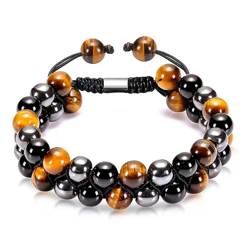 Hemasa   tiger eye handmade double-layer adjustable bracelet