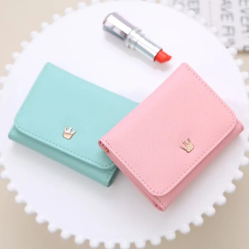 Women's Wallet Short Women Coin Purse Crown Wallets For Woman Card Holder Small Ladies Wallet Female Hasp Mini Clutch For Girl