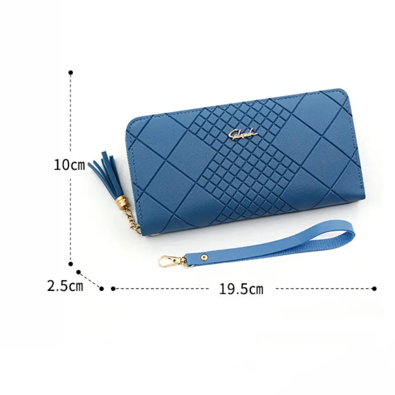 Zipper Money Coin Purse Women Card Holder Long PU Leather Clutch Wallet Large Capacity Lady Wristlet Phone HandBags Money Pocket