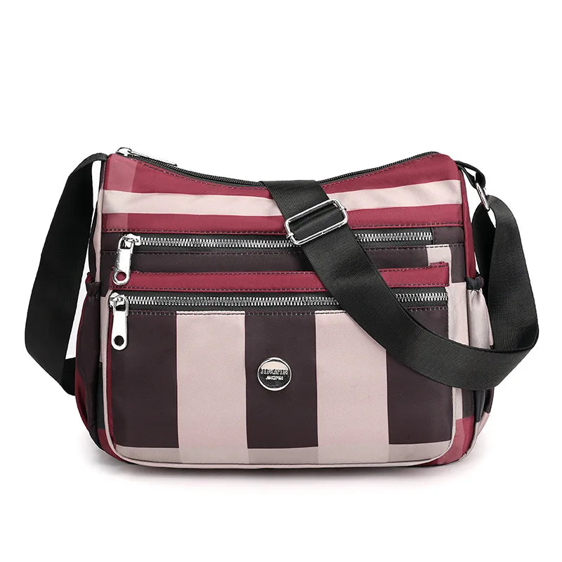 Stripes Shoulder Bags for Women Waterproof Crossbody Casual Multifunction Shopping Large Capacity Messenger Bag Female Pocket