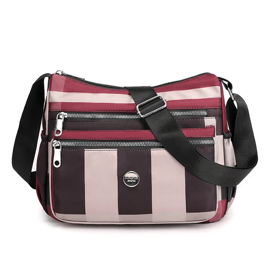 Stripes Shoulder Bags for Women Waterproof Crossbody Casual Multifunction Shopping Large Capacity Messenger Bag Female Pocket