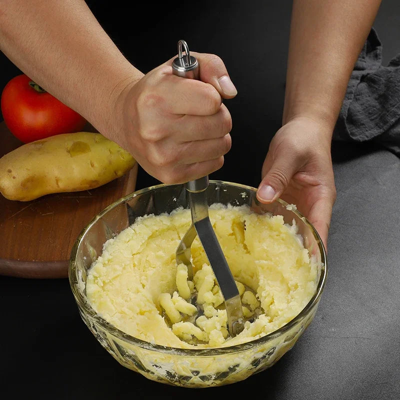 Hemasa Stainless Steel Potato Masher Manual Fruit Vegetable Pressure Mud Machine Kitchen Children Food Crusher