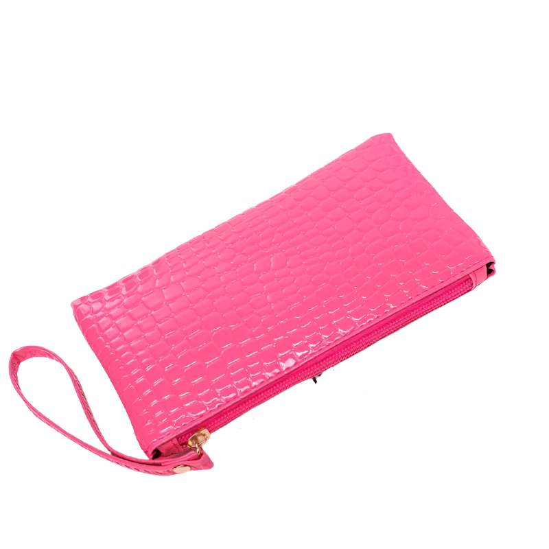 Hemasa Crocodile Pattern  Wallet Litchi Grain Coin Purse Female Bag Wrist Bags Zipper Phone Pocket Credit Card Holder