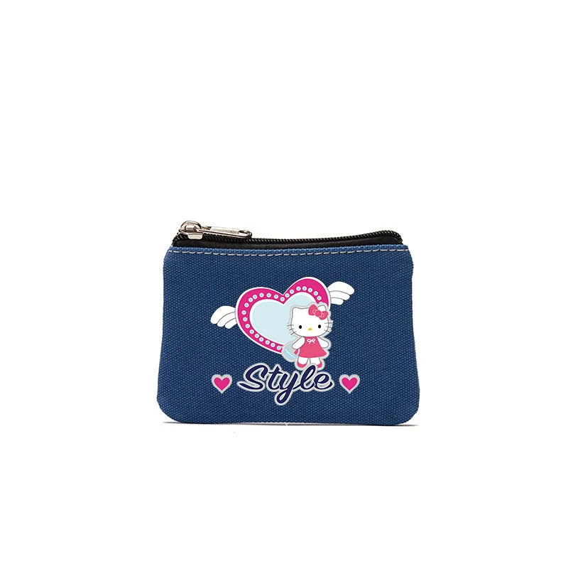 Cartoon Hellos Kittys Coin Purse Canvas Bag Card Bag Simple Fabric Coin Small Bag Cotton Storage Bags for Children's Gifts