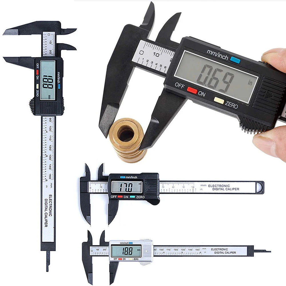 Tejesa 150mm 100mm Electronic Digital Caliper Carbon Fiber Dial Vernier Caliper Gauge Micrometer Measuring Tool Digital Ruler