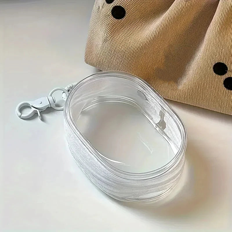 Hemasa Portable Keychain with Lipstick Case  Multi-Functional Travel Organizer for Women  PVC Material  Lobster Claw Clasp