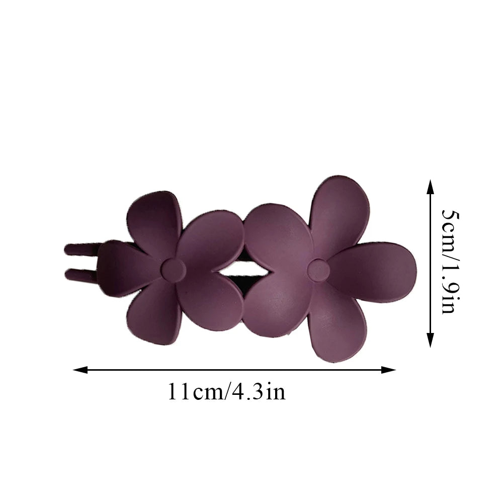 Hemasa 2Pcs Frosted Flower Hair Clip Claws Matte Hair Claw Clips For Women Girls Thin Thick Curly Hair Girls Kids Hair Accessories Barrettes