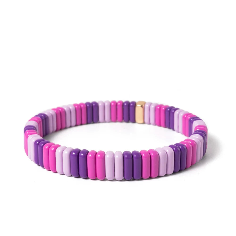 Tejesa  2X8MM Colorful  Rectangle Tile Beads Bracelets for women/Girls