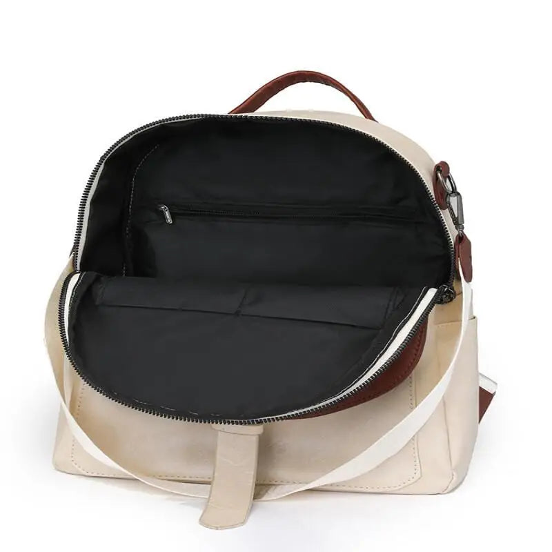 Tejesa Women's  Leather Casual Backpack Waterproof Middle and High School Students Cross Shoulder Single Shoulder Handbag
