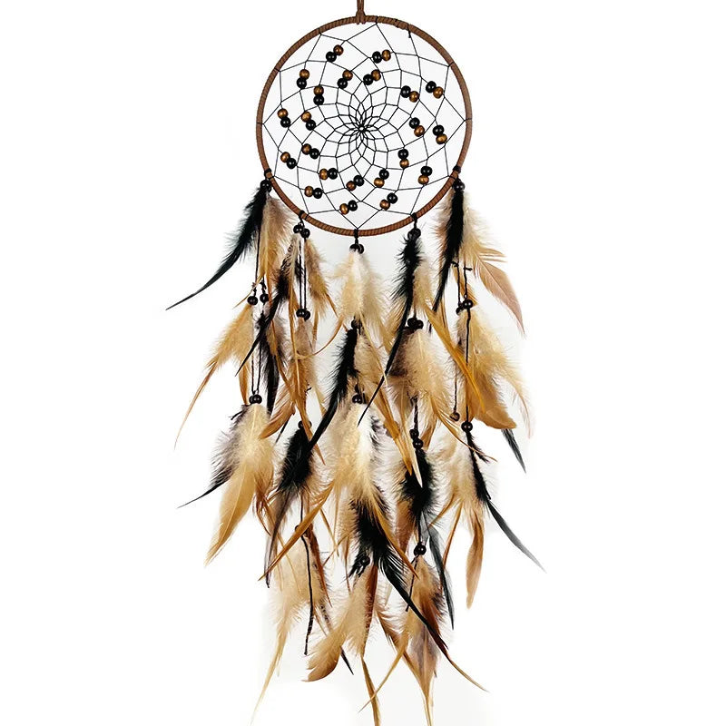 Hemasa Dream Catcher Feather Wind Chime Hand Woven Crafts Outdoor Garden Bedroom Hanging Ornaments Birthday Christmas Gifts Home Decor