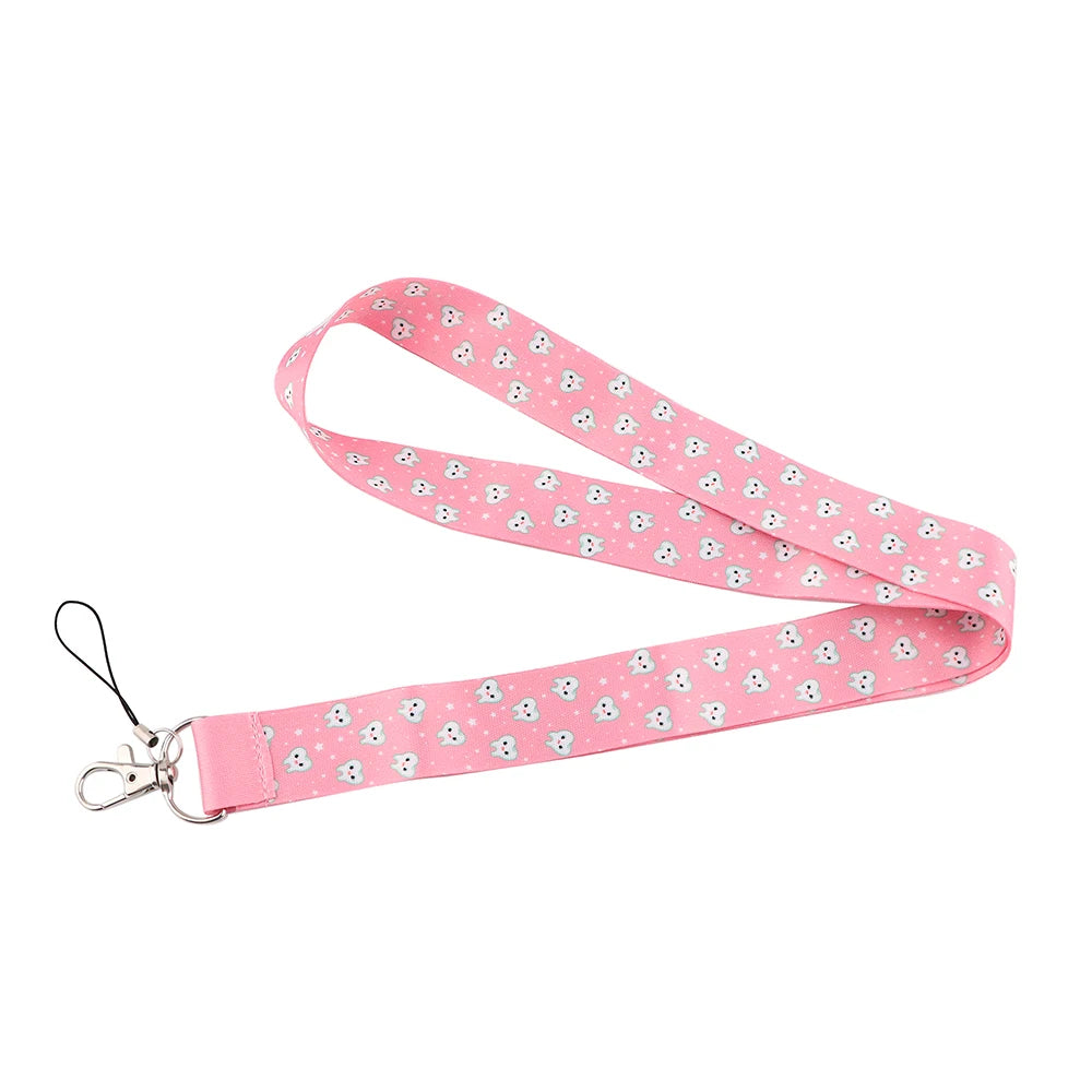 Dentist Doctor Nurse Cartoon Credential Neck Strap Lanyards Keychain ID Card Pass Hang Rope Lariat Key Chain Ring Badge Holder