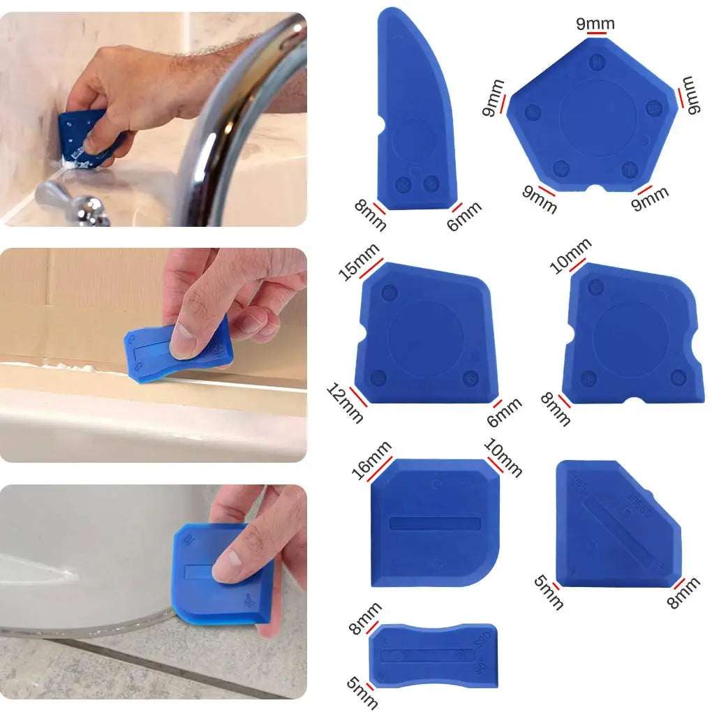 Silicone Plastic Caulking Tool Kit Joint Sealant Spreader Spatula Scraper for Tile Window Grout Edge Removal Construction Tools