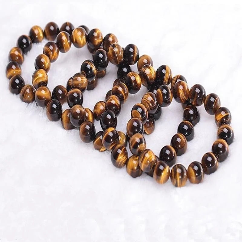 Hemasa Natural Stone 6/8/10mm Beads Tiger Eye Bracelet for women/Girls