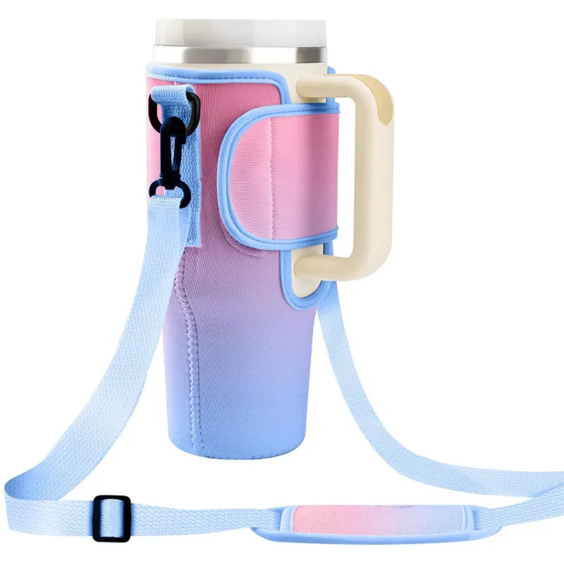 Hemasa 40oz Water Bottle Carrier Bag Pouch Cover For Water Bottle Holder Adjustable Shoulder Strap Mug Cover