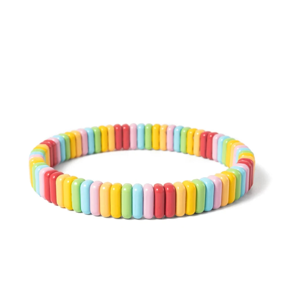 Tejesa  2X8MM Colorful  Rectangle Tile Beads Bracelets for women/Girls